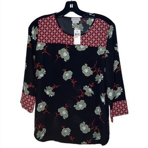 Van Heusen Mix Print Ladies blouse brand new with tags Sanatoga Floral Top S